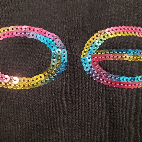 Bebe Sport Rainbow Iridescent Sequin Logo Black Hoodie - Picture 8 of 15